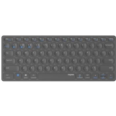 Rapoo E9600M draadloos toetsenbord, plat aluminium design, milieuvriendelijke oplaadbare batterij, Duitse lay-out QWERTZ PC en Mac, donkergrijs Rapoo E9600M draadloos toetsenbord, plat aluminium design, milieuvriendelijke oplaadbare batterij, Duitse lay-out QWERTZ PC en Mac, donkergrijs