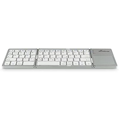 MediaRange Compact draadloos toetsenbord met 63 toetsen en touchpad, QWERTZ (DE/AT/CH), zilver MediaRange Compact draadloos toetsenbord met 63 toetsen en touchpad, QWERTZ (DE/AT/CH), zilver