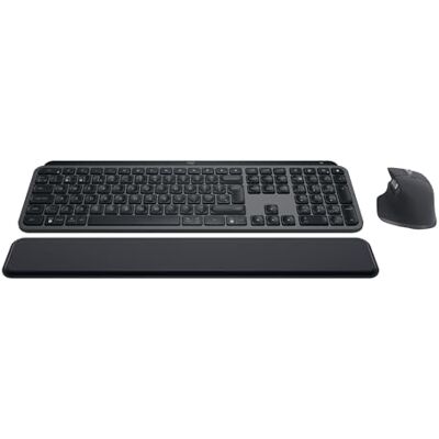 Logitech MX Keys S Combo Krachtig draadloos toetsenbord en muis met polssteun, met verlichting, snel scrollen, bluetooth, USB-C, voor Windows/Linux/Chrome/Mac, US international lay-out Logitech MX Keys S Combo Krachtig draadloos toetsenbord en muis met polssteun, met verlichting, snel scrollen, bluetooth, USB-C, voor Windows/Linux/Chrome/Mac, US international lay-out