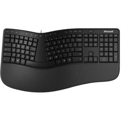 Microsoft Ergonomic Keyboard bedraad USB-toetsenbord voor PC & laptop ergonomisch met geïntegreerde polssteun Frans toetsenbord AZERTY-toetsenbord zwart (LXM-00005) Microsoft Ergonomic Keyboard bedraad USB-toetsenbord voor PC & laptop ergonomisch met geïntegreerde polssteun Frans toetsenbord AZERTY-toetsenbord zwart (LXM-00005)