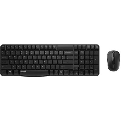 Rapoo Draadloos toetsenbord en muis, 1800 inch (set met toetsenbord, draadloos, 2,4 GHz, nano-USB-dongle, looptijd 12 maanden, optische muis 1000 dpi, toetsenbord AZERTY FR, cijferblok, voor pc, laptop) zwart Rapoo Draadloos toetsenbord en muis, 1800 inch (set met toetsenbord, draadloos, 2,4 GHz, nano-USB-dongle, looptijd 12 maanden, optische muis 1000 dpi, toetsenbord AZERTY FR, cijferblok, voor pc, laptop) zwart