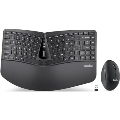 Perixx PERIDUO-606 Draadloos ergonomisch mini-toetsenbord met draagbare verticale muis Verstelbare handpalmsteun Low Profile Keys membraan Amerikaans Engels Perixx PERIDUO-606 Draadloos ergonomisch mini-toetsenbord met draagbare verticale muis Verstelbare handpalmsteun Low Profile Keys membraan Amerikaans Engels