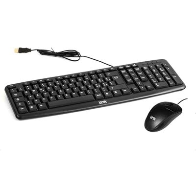 LINK LKTAST02 + LKMOS35 Italiaans toetsenbord USB 108 toetsen zwart + Ottco USB-muis 3 toetsen zwart en ergonomisch LINK LKTAST02 + LKMOS35 Italiaans toetsenbord USB 108 toetsen zwart + Ottco USB-muis 3 toetsen zwart en ergonomisch