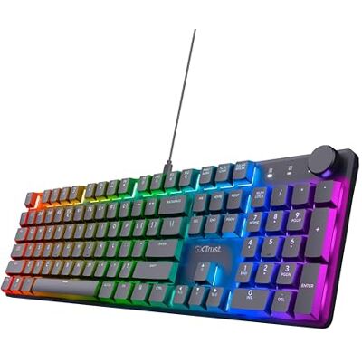 GXTrust Trust Gaming GXT 866 Torix Duits mechanisch QWERTZ-toetsenbord, Huano-schakelaars, platte toetsen, RGB-verlichting, anti-ghosting N-Key Rollover USB programmeerbaar gaming toetsenbord pc laptop GXTrust Trust Gaming GXT 866 Torix Duits mechanisch QWERTZ-toetsenbord, Huano-schakelaars, platte toetsen, RGB-verlichting, anti-ghosting N-Key Rollover USB programmeerbaar gaming toetsenbord pc laptop