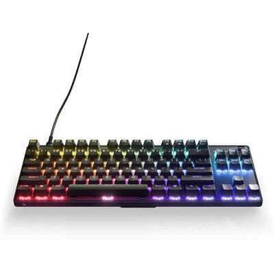 SteelSeries Apex 9 TKL mechanisch gamingtoetsenbord, optische schakelaars, 2-punts bediening, compact formaat zonder sleutel, afneembare schakelaars, lay-out in het Frans (AZERTY) Compact SteelSeries Apex 9 TKL mechanisch gamingtoetsenbord, optische schakelaars, 2-punts bediening, compact formaat zonder sleutel, afneembare schakelaars, lay-out in het Frans (AZERTY) Compact