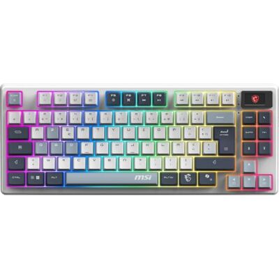 MSI Forge GK600 TKL Wireless Sky FR Mechanisch AZERTY-toetsenbord met lineaire schakelaars Sublimatie gedrukte PBT-toetsen, antislip basis, RGB LED, USB 2.0, Bluetooth, 2,4 GHz Tenkeyless MSI Forge GK600 TKL Wireless Sky FR Mechanisch AZERTY-toetsenbord met lineaire schakelaars Sublimatie gedrukte PBT-toetsen, antislip basis, RGB LED, USB 2.0, Bluetooth, 2,4 GHz Tenkeyless