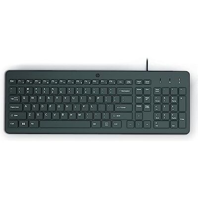 HP 150 bekabeld toetsenbord volledig formaat toetsenbord met numeriek toetsenblok Chiclet toetsenbord met stille aanraking Ergonomisch en comfortabel ontwerp USB-plug-and-play-connectiviteit, led-indicatoren HP 150 bekabeld toetsenbord volledig formaat toetsenbord met numeriek toetsenblok Chiclet toetsenbord met stille aanraking Ergonomisch en comfortabel ontwerp USB-plug-and-play-connectiviteit, led-indicatoren