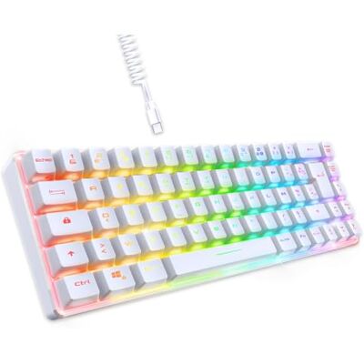 EMPIRE GAMING K208 Bedrade Gamer Toetsenbord TKL Compact (Frans AZERTY) 69 RGB-toetsen Afneembare USB Type C-kabel Plug & Play PC/PS4/PS5/Xbox 23 anti-ghosting toetsen (wit) EMPIRE GAMING K208 Bedrade Gamer Toetsenbord TKL Compact (Frans AZERTY) 69 RGB-toetsen Afneembare USB Type C-kabel Plug & Play PC/PS4/PS5/Xbox 23 anti-ghosting toetsen (wit)