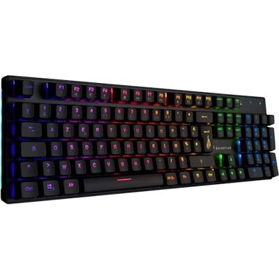 SureFire Kingpin M2 Frans mechanisch gamingtoetsenbord, gaming multimedia toetsenbord, volledige grootte, RGB-toetsenbord met verlichting, 100% anti-ghosting, Frans toetsenbord AZERTY SureFire Kingpin M2 Frans mechanisch gamingtoetsenbord, gaming multimedia toetsenbord, volledige grootte, RGB-toetsenbord met verlichting, 100% anti-ghosting, Frans toetsenbord AZERTY