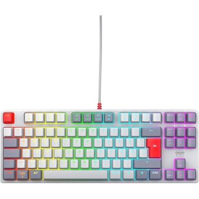 Xtrfy CHERRY K4V2 TKL, bekabeld gaming toetsenbord zonder numeriek toetsenblok, Duitse lay-out (QWERTZ), RGB-verlichting, mechanische schakelaars MX2A RED, retro Xtrfy CHERRY K4V2 TKL, bekabeld gaming toetsenbord zonder numeriek toetsenblok, Duitse lay-out (QWERTZ), RGB-verlichting, mechanische schakelaars MX2A RED, retro