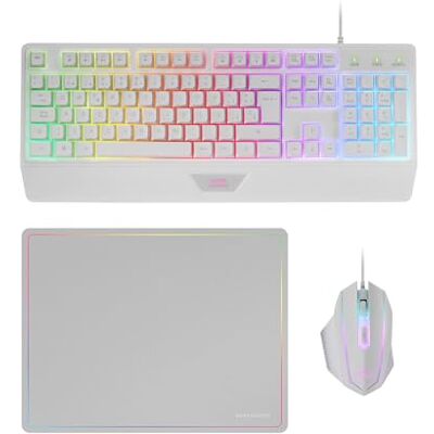 Mars Gaming MCP124 3-in-1 Gaming Combo, H-Mech LED RGB ergonomisch toetsenbord, 3200 DPI RGB muis HUANO switches, nano textiel mat 360 x 260 mm, cross-platform compatibiliteit, Portugese lay-out, Mars Gaming MCP124 3-in-1 Gaming Combo, H-Mech LED RGB ergonomisch toetsenbord, 3200 DPI RGB muis HUANO switches, nano textiel mat 360 x 260 mm, cross-platform compatibiliteit, Portugese lay-out,