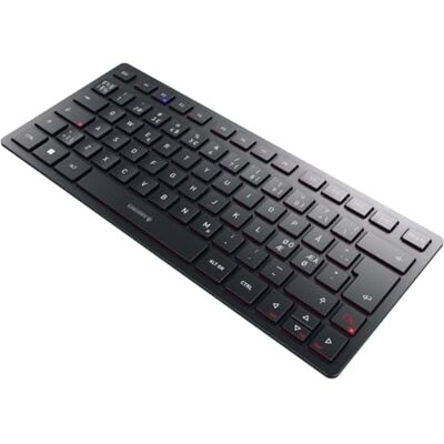 CHERRY KW 9200 MINI, compact toetsenbord met meerdere apparaten, tot 4 apparaten, pan-Nordic lay-out (QWERTY), Bluetooth, 2,4 GHz of bekabeld, oplaadbaar, zwart CHERRY KW 9200 MINI, compact toetsenbord met meerdere apparaten, tot 4 apparaten, pan-Nordic lay-out (QWERTY), Bluetooth, 2,4 GHz of bekabeld, oplaadbaar, zwart