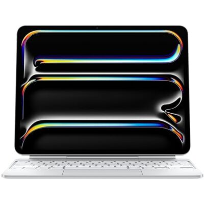 Apple Magic Keyboard toetsenbord en hoes voor iPad Pro 13 inch (M4), uitstekend typcomfort, geïntegreerd trackpad, rij functietoetsen, Duits wit Apple Magic Keyboard toetsenbord en hoes voor iPad Pro 13 inch (M4), uitstekend typcomfort, geïntegreerd trackpad, rij functietoetsen, Duits wit