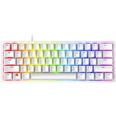 Razer RZ03-03390300-R3M1 Huntsman Mini Mercury (PaarsSchakelaar) Compact 60% Gaming Toetsenbord (Optische schakelaars, PBT-Toetsen, afneembare USB-C-kabel, Chroma RGB-verlichting), US-layout, Mercury / Wit Razer RZ03-03390300-R3M1 Huntsman Mini Mercury (PaarsSchakelaar) Compact 60% Gaming Toetsenbord (Optische schakelaars, PBT-Toetsen, afneembare USB-C-kabel, Chroma RGB-verlichting), US-layout, Mercury / Wit