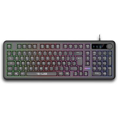 THE G-LAB Keyz Caesium EX B Gaming-toetsenbord, membraan, 98% RGB, zwart THE G-LAB Keyz Caesium EX B Gaming-toetsenbord, membraan, 98% RGB, zwart