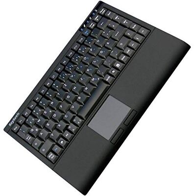 ICY BOX KeySonic USB-toetsenbord met touchpad, USB-kabel (2 m), compacte lay-out, geïntegreerde digitale plaat, softskin zwart ICY BOX KeySonic USB-toetsenbord met touchpad, USB-kabel (2 m), compacte lay-out, geïntegreerde digitale plaat, softskin zwart