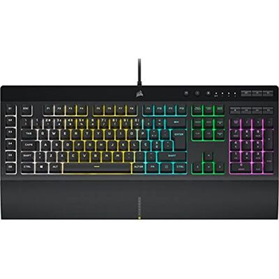 Corsair K55 RGB PRO Gaming toetsenbord met kabel en membraan IP42 stof- en spatwaterdicht 6 macrotoetsen met Elgato-integratie iCUE QWERTY PORTUGES PC, Mac, Xbox - Corsair K55 RGB PRO Gaming toetsenbord met kabel en membraan IP42 stof- en spatwaterdicht 6 macrotoetsen met Elgato-integratie iCUE QWERTY PORTUGES PC, Mac, Xbox -