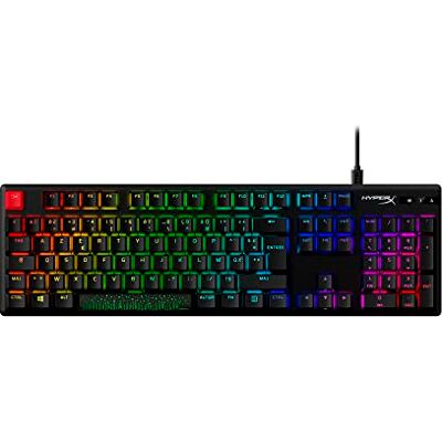 HyperX Alloy Origins PBT-mechanisch gamingtoetsenbord, RGB, PBT-keycaps, RGB, mechanische schakelaars, compact, draagbaar, robuuste aluminium behuizing, verstelbare voet HyperX Alloy Origins PBT-mechanisch gamingtoetsenbord, RGB, PBT-keycaps, RGB, mechanische schakelaars, compact, draagbaar, robuuste aluminium behuizing, verstelbare voet