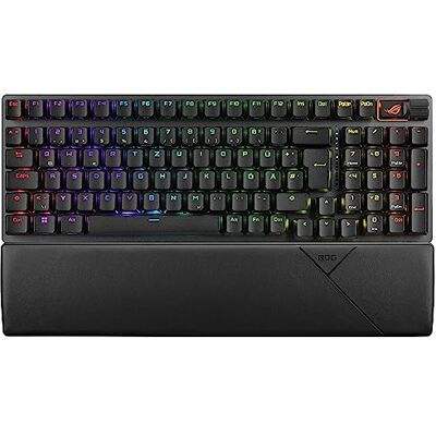 Asus ROG Strix Scope II 96 Draadloos mechanisch gamingtoetsenbord (ROG NX-schakelaars, polssteun, 4 GHz, Bluetooth, bekabeld, ROG Omni-ontvanger, Aura Sync RGB-verlichting, QWERTZ-lay-out) Asus ROG Strix Scope II 96 Draadloos mechanisch gamingtoetsenbord (ROG NX-schakelaars, polssteun, 4 GHz, Bluetooth, bekabeld, ROG Omni-ontvanger, Aura Sync RGB-verlichting, QWERTZ-lay-out)