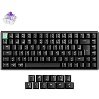 Keychron K2 HE Gaming-toetsenbord, draadloos, 75% ISO-FR lay-out, 2,4 GHz/Bluetooth 5.2, RGB-achtergrondverlichting, QMK/Via, Gateron magnetische schakelaar, dubbele rail Nebula, voor Mac/Windows Keychron K2 HE Gaming-toetsenbord, draadloos, 75% ISO-FR lay-out, 2,4 GHz/Bluetooth 5.2, RGB-achtergrondverlichting, QMK/Via, Gateron magnetische schakelaar, dubbele rail Nebula, voor Mac/Windows