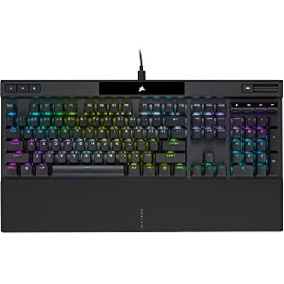 Corsair K70 RGB PRO mechanisch gamingtoetsenbord met kabel (CHERRY MX RGB snelheidsschakelaars: lineair en snel, hyperpolling 8000 Hz, PBT double-shot pro toetsen, zachte handpalmsteun) Corsair K70 RGB PRO mechanisch gamingtoetsenbord met kabel (CHERRY MX RGB snelheidsschakelaars: lineair en snel, hyperpolling 8000 Hz, PBT double-shot pro toetsen, zachte handpalmsteun)