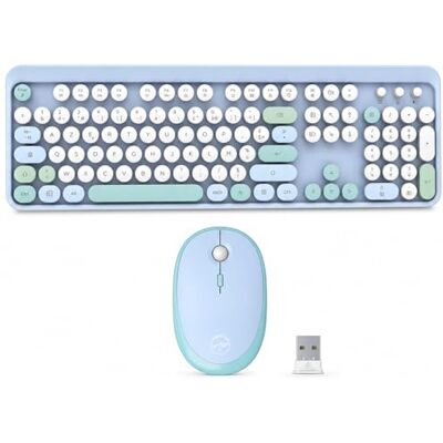 Mobility Lab ML313887 – Pure Color draadloos toetsenbord + muis combo – FR AZERTY, platte en gevoelige toetsen, compact design, sneltoetsen, cijferblok, Windows-compatibiliteit, blauw Mobility Lab ML313887 – Pure Color draadloos toetsenbord + muis combo – FR AZERTY, platte en gevoelige toetsen, compact design, sneltoetsen, cijferblok, Windows-compatibiliteit, blauw