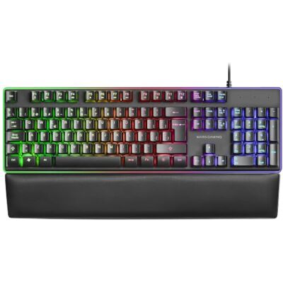 Mars Gaming MK320ES, H-Mech RED RGB-toetsenbord, polssteun, Spaans, zwart Mars Gaming MK320ES, H-Mech RED RGB-toetsenbord, polssteun, Spaans, zwart