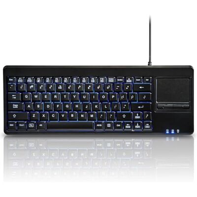 Perixx PERIBOARD-315 H US, Backlit Keyboard met Touchpad – Bedrade USB-interface met 2 x USB-hubs – blauwe achtergrondfunctie – Amerikaanse Engelse lay-out Perixx PERIBOARD-315 H US, Backlit Keyboard met Touchpad – Bedrade USB-interface met 2 x USB-hubs – blauwe achtergrondfunctie – Amerikaanse Engelse lay-out