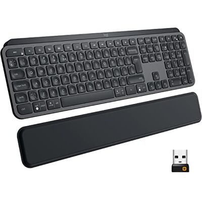 Logitech MX Keys Geavanceerd Draadloos Toetsenbord, Aanpasbare Verlichting, USB-C, PerfectStroke Toetsen, Polssteun, Windows/PC/Mac/Laptop, QWERTY US International Layout Donkergrijs Logitech MX Keys Geavanceerd Draadloos Toetsenbord, Aanpasbare Verlichting, USB-C, PerfectStroke Toetsen, Polssteun, Windows/PC/Mac/Laptop, QWERTY US International Layout Donkergrijs