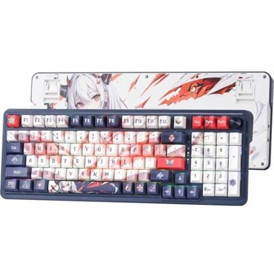 Redragon K686 PRO RGB gaming toetsenbord, 98 toetsen, draadloos, mechanisch, 3 modi, hot-swappads, draaibediening, ruisonderdrukkende pads Redragon K686 PRO RGB gaming toetsenbord, 98 toetsen, draadloos, mechanisch, 3 modi, hot-swappads, draaibediening, ruisonderdrukkende pads