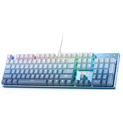 Redragon K556 SE mechanisch gamingtoetsenbord, bekabeld, RGB-led, aluminium basis, verbeterde stekker met 104 toetsen, warm-stil, lineaire rode schakelaar, blauw kleurverloop Redragon K556 SE mechanisch gamingtoetsenbord, bekabeld, RGB-led, aluminium basis, verbeterde stekker met 104 toetsen, warm-stil, lineaire rode schakelaar, blauw kleurverloop