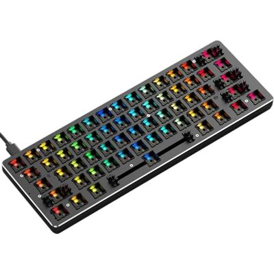 GLORIOUS Gaming GMMK Compact 60%, Barebones (alleen frame), mechanisch gamingtoetsenbord, RGB per toets, hot-swappable en aanpasbaar, toetsenbord 60%, Amerikaanse lay-out/ANSI, zwart GLORIOUS Gaming GMMK Compact 60%, Barebones (alleen frame), mechanisch gamingtoetsenbord, RGB per toets, hot-swappable en aanpasbaar, toetsenbord 60%, Amerikaanse lay-out/ANSI, zwart