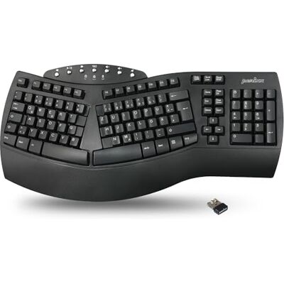 Perixx PERIBOARD-612 Draadloos ergonomisch toetsenbord, gedeeld toetsenbord met dubbele modus 2,4 G of Bluetooth, compatibel met Windows 10 en Mac OS X, zwart, Duitse QWERTZ-lay-out Perixx PERIBOARD-612 Draadloos ergonomisch toetsenbord, gedeeld toetsenbord met dubbele modus 2,4 G of Bluetooth, compatibel met Windows 10 en Mac OS X, zwart, Duitse QWERTZ-lay-out