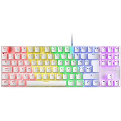 Mars Gaming MK80 wit, mechanisch gaming toetsenbord TKL FRGB, antighosting, mechanische switch Rood, taal Frans Mars Gaming MK80 wit, mechanisch gaming toetsenbord TKL FRGB, antighosting, mechanische switch Rood, taal Frans
