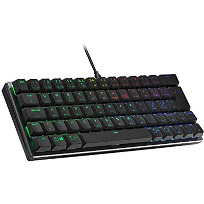 Cooler Master Bedraad gaming-toetsenbord 60% compacte computerlay-out, mechanische schakelaars met laag profiel, RGB-achtergrondverlichting met knop, vliegbediening, compatibel met MacOS/Windows - Cooler Master Bedraad gaming-toetsenbord 60% compacte computerlay-out, mechanische schakelaars met laag profiel, RGB-achtergrondverlichting met knop, vliegbediening, compatibel met MacOS/Windows -