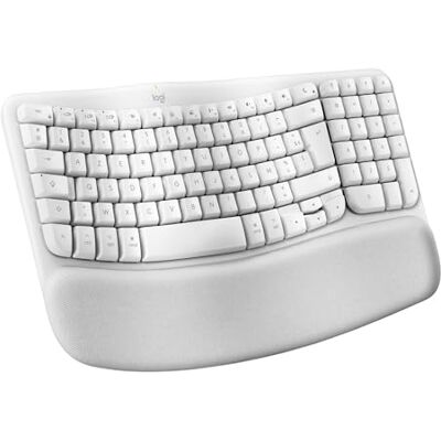 Logitech Wave Keys voor Mac, ergonomisch, draadloos, met gevoerde polssteun, natuurlijk en comfortabel typen, bluetooth-toetsenbord, Easy-Switch, geoptimaliseerd voor Mac, Apple, iPad, AZERTY FR wit Logitech Wave Keys voor Mac, ergonomisch, draadloos, met gevoerde polssteun, natuurlijk en comfortabel typen, bluetooth-toetsenbord, Easy-Switch, geoptimaliseerd voor Mac, Apple, iPad, AZERTY FR wit