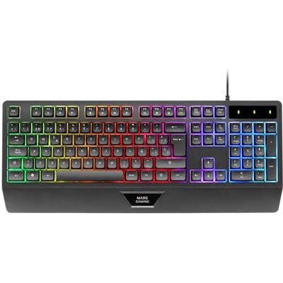 Mars Gaming MK124, H-Mech ergonomisch toetsenbord, geïntegreerde polssteun, FRGB Rainbow-verlichting, geavanceerd anti-ghosting gaming toetsenbord, multiplatform volledig pc-toetsenbord, Franse taal, zwart Mars Gaming MK124, H-Mech ergonomisch toetsenbord, geïntegreerde polssteun, FRGB Rainbow-verlichting, geavanceerd anti-ghosting gaming toetsenbord, multiplatform volledig pc-toetsenbord, Franse taal, zwart