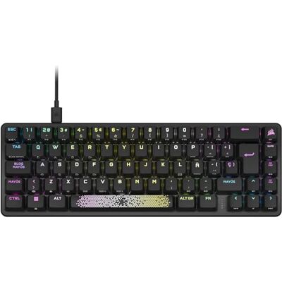 Corsair K65 PRO MINI RGB 65% optisch mechanisch bedraad gaming toetsenbord OPX-schakelaars PBT double-shot toetsenborden compatibel met iCUE PC, PS5, PS4, Xbox QWERTY ES zwart Corsair K65 PRO MINI RGB 65% optisch mechanisch bedraad gaming toetsenbord OPX-schakelaars PBT double-shot toetsenborden compatibel met iCUE PC, PS5, PS4, Xbox QWERTY ES zwart