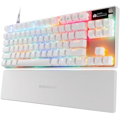 SteelSeries Apex Pro TKL Gen 3 Witte OmniPoint 3.0 Switchs Instelbare bediening Rapid Trigger Speelklare voorinstellingen Beschermingsmodus Rapid Tap/SOCD- OLED -RGB PBT doppen US QWERTY SteelSeries Apex Pro TKL Gen 3 Witte OmniPoint 3.0 Switchs Instelbare bediening Rapid Trigger Speelklare voorinstellingen Beschermingsmodus Rapid Tap/SOCD- OLED -RGB PBT doppen US QWERTY