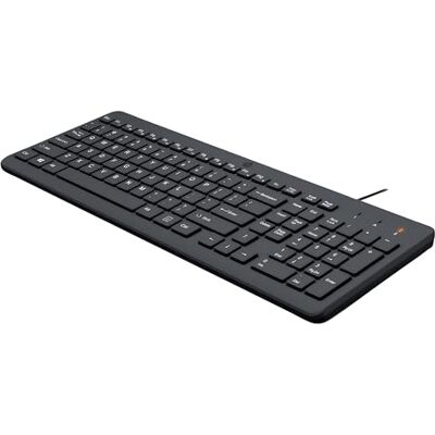 HP 150 Spaans QWERTY-toetsenbord met kabel (led-indicatoren, USB-A-poort, 12 sneltoetsen, Windows 10, Windows 11) kleur zwart HP 150 Spaans QWERTY-toetsenbord met kabel (led-indicatoren, USB-A-poort, 12 sneltoetsen, Windows 10, Windows 11) kleur zwart