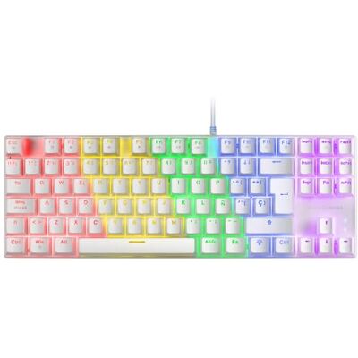 Mars Gaming MARSGAMING MK80 wit, mechanisch gaming toetsenbord TKL FRGB, antighosting, mechanische switch bruin, Taal Frans Mars Gaming MARSGAMING MK80 wit, mechanisch gaming toetsenbord TKL FRGB, antighosting, mechanische switch bruin, Taal Frans
