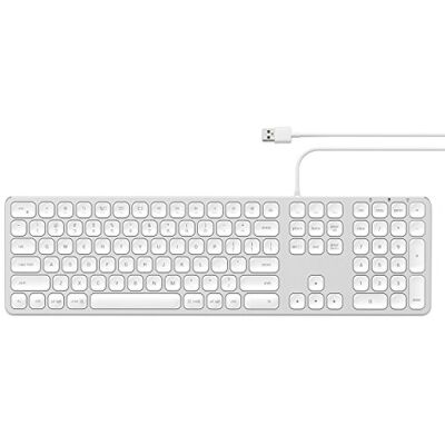 SATECHI USB bekabeld aluminium toetsenbord met numeriek toetsenblok voor M2/M1 MacBook Pro/Air, M2/M1 iPad Pro/Air, M2 Mac Mini, iMac M1 (Engels, zilver) SATECHI USB bekabeld aluminium toetsenbord met numeriek toetsenblok voor M2/M1 MacBook Pro/Air, M2/M1 iPad Pro/Air, M2 Mac Mini, iMac M1 (Engels, zilver)