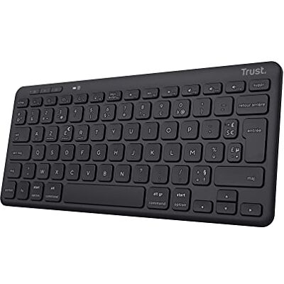 Trust Lyra Draadloos Bluetooth-toetsenbord, oplaadbaar, AZERTY, Frans, zwart Trust Lyra Draadloos Bluetooth-toetsenbord, oplaadbaar, AZERTY, Frans, zwart