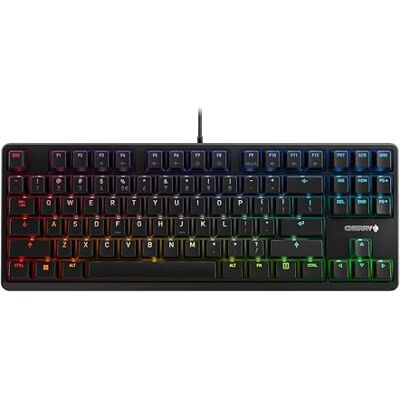 CHERRY G80-3000N RGB TKL, mechanisch gamingtoetsenbord, bekabeld, zonder cijferblok, EU lay-out (QWERTY), RGB-achtergrondverlichting, originele MX MX Red schakelaars, zwart CHERRY G80-3000N RGB TKL, mechanisch gamingtoetsenbord, bekabeld, zonder cijferblok, EU lay-out (QWERTY), RGB-achtergrondverlichting, originele MX MX Red schakelaars, zwart