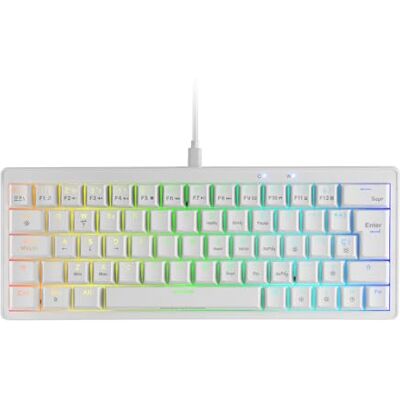 Mars Gaming MARSGAMING MKMINIPRO, mechanisch toetsenbord, ultra compact, 60%, mechanische hot-swap-schakelaars, RGB-verlichting, Chroma, anti-ghosting gaming toetsenbord, multiplatform, stille schakelaar, Spaans, wit Mars Gaming MARSGAMING MKMINIPRO, mechanisch toetsenbord, ultra compact, 60%, mechanische hot-swap-schakelaars, RGB-verlichting, Chroma, anti-ghosting gaming toetsenbord, multiplatform, stille schakelaar, Spaans, wit