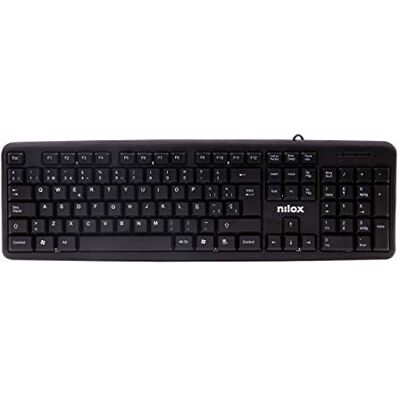 Nilox NXKBE000002 Spaans QWERTY-toetsenbord, zwart Nilox NXKBE000002 Spaans QWERTY-toetsenbord, zwart