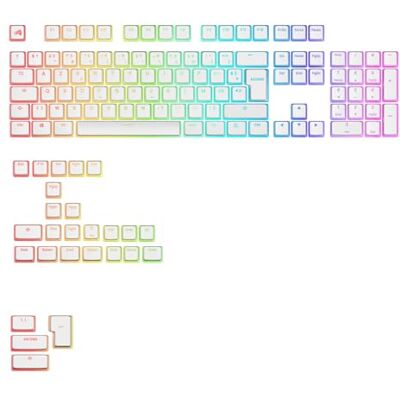 GLORIOUS Gaming GPBT Aura RGB-tangenter: Genomskinliga double shot-tangenter i PBT, passar mekaniska tangentbord i 100%, 75%, 65% och 60% storlek, ANSI/ISO, Windows/macOS Fransk AZERTY-lay-out GLORIOUS Gaming GPBT Aura RGB-tangenter: Genomskinliga double shot-tangenter i PBT, passar mekaniska tangentbord i 100%, 75%, 65% och 60% storlek, ANSI/ISO, Windows/macOS Fransk AZERTY-lay-out