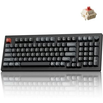 Keychron V5 Ultra Draadloze rode schakelaar, 8K, RGB-achtergrondverlichting, hot-swappable, zwart Keychron V5 Ultra Draadloze rode schakelaar, 8K, RGB-achtergrondverlichting, hot-swappable, zwart