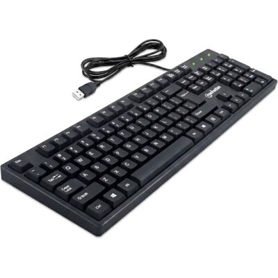 Manhattan Brits USB-toetsenbord, bekabeld, standaard Qwerty-lay-out, zwart, full-size toetsen, 1,5 m kabel, USB-A-aansluiting, plug and play, retaildoos Manhattan Brits USB-toetsenbord, bekabeld, standaard Qwerty-lay-out, zwart, full-size toetsen, 1,5 m kabel, USB-A-aansluiting, plug and play, retaildoos