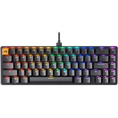 GLORIOUS Gaming GMMK 2 Compact (65%), mechanisch gamingtoetsenbord, compact TKL (65%), aluminium frame, doubleshot keycaps, Fox-schakelaars, RGB, Amerikaanse QWERTY-lay-out, zwart GLORIOUS Gaming GMMK 2 Compact (65%), mechanisch gamingtoetsenbord, compact TKL (65%), aluminium frame, doubleshot keycaps, Fox-schakelaars, RGB, Amerikaanse QWERTY-lay-out, zwart